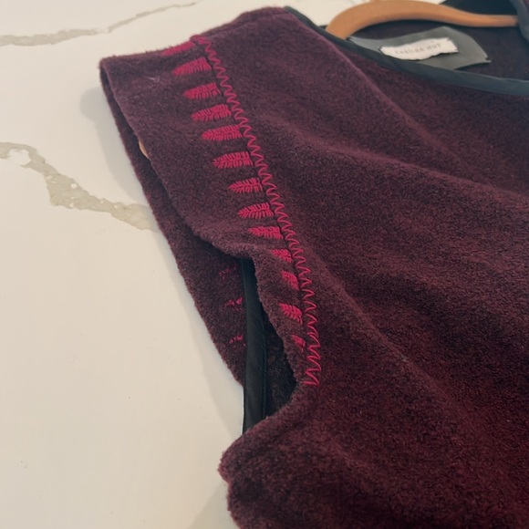 Casilda Mut 100% Wool Open Cardigan with pockets, pink & purple one size boho - Picture 7 of 12